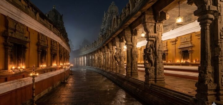Angapradakshinam booking Tirumala — devotees performing rolling seva at Vimana Pradakshinam before dawn