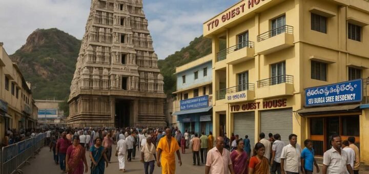 View of Srikalahasti temple lodging area and accommodation nearby