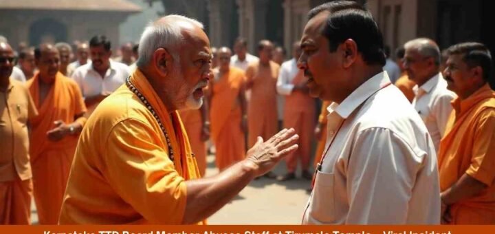 TTD Board Member Abuses Staff at Tirumala Temple – Viral Incident