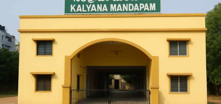 Exterior view of Nendragunta Kalyana Mandapam in Tirupati during daytime