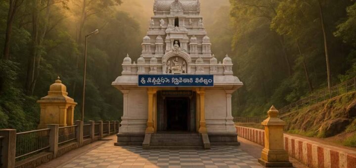 Talakona Shiva temple surrounded by forest with morning sunlight