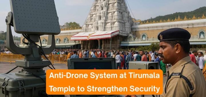 Tirumala temple security operating anti-drone radar to monitor drone threats