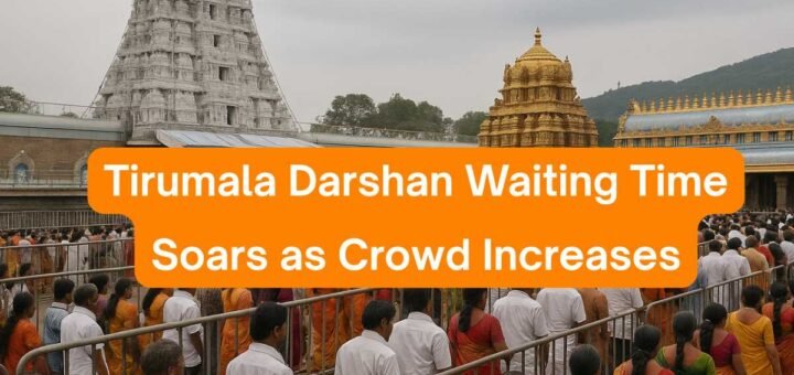 Devotees in queue at Tirumala temple waiting for darshan