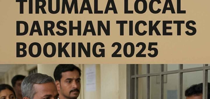 Devotee submitting Aadhaar card at Tirumala local darshan ticket counter in 2025
