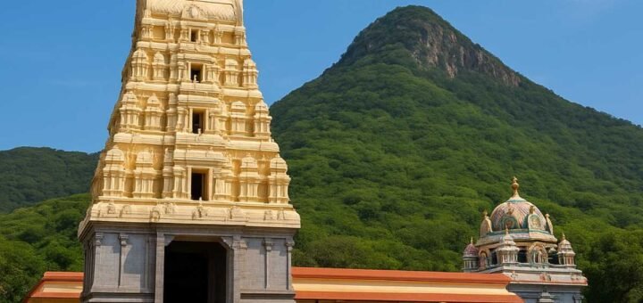 Kotappakonda Trikoteswara Swamy Temple view in morning light