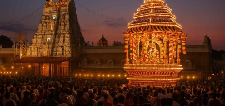 Tirumala October 2025 – Rathotsavam & Festival Crowd at Twilight