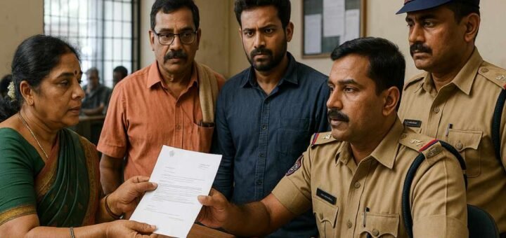 TTD Fake Recommendation Letters devotees showing a suspicious letter at a police helpdesk in Tirupati