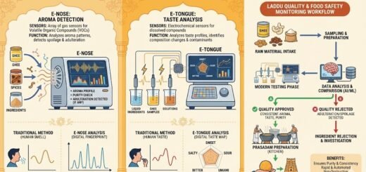 E-Nose E-Tongue machines at Tirumala food safety system infographic