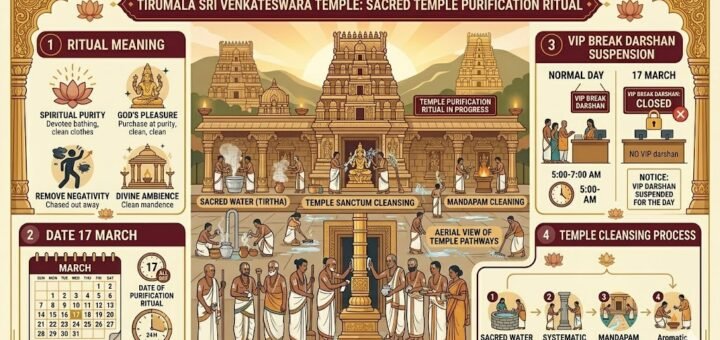 Koil Alwar Thirumanjanam Tirumala temple purification ceremony infographic